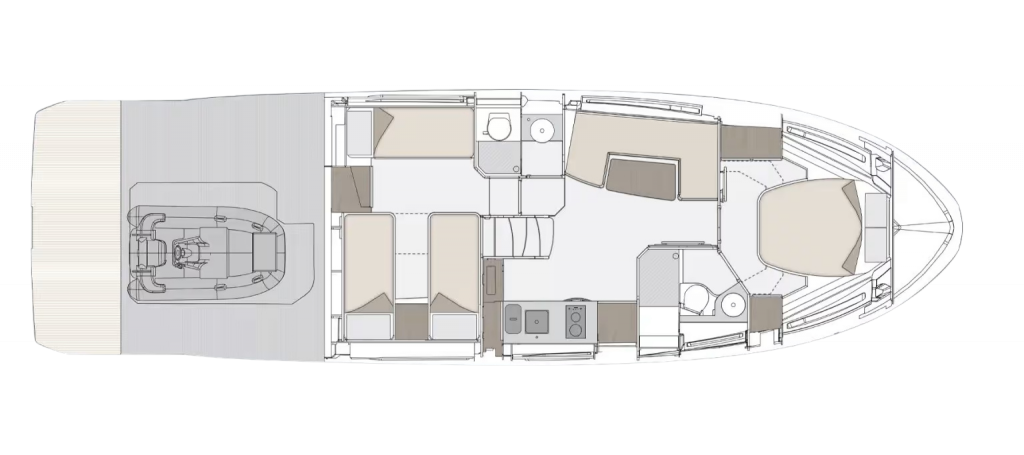 Lower-deck Azimut 45 Atlantis нижняя палуба